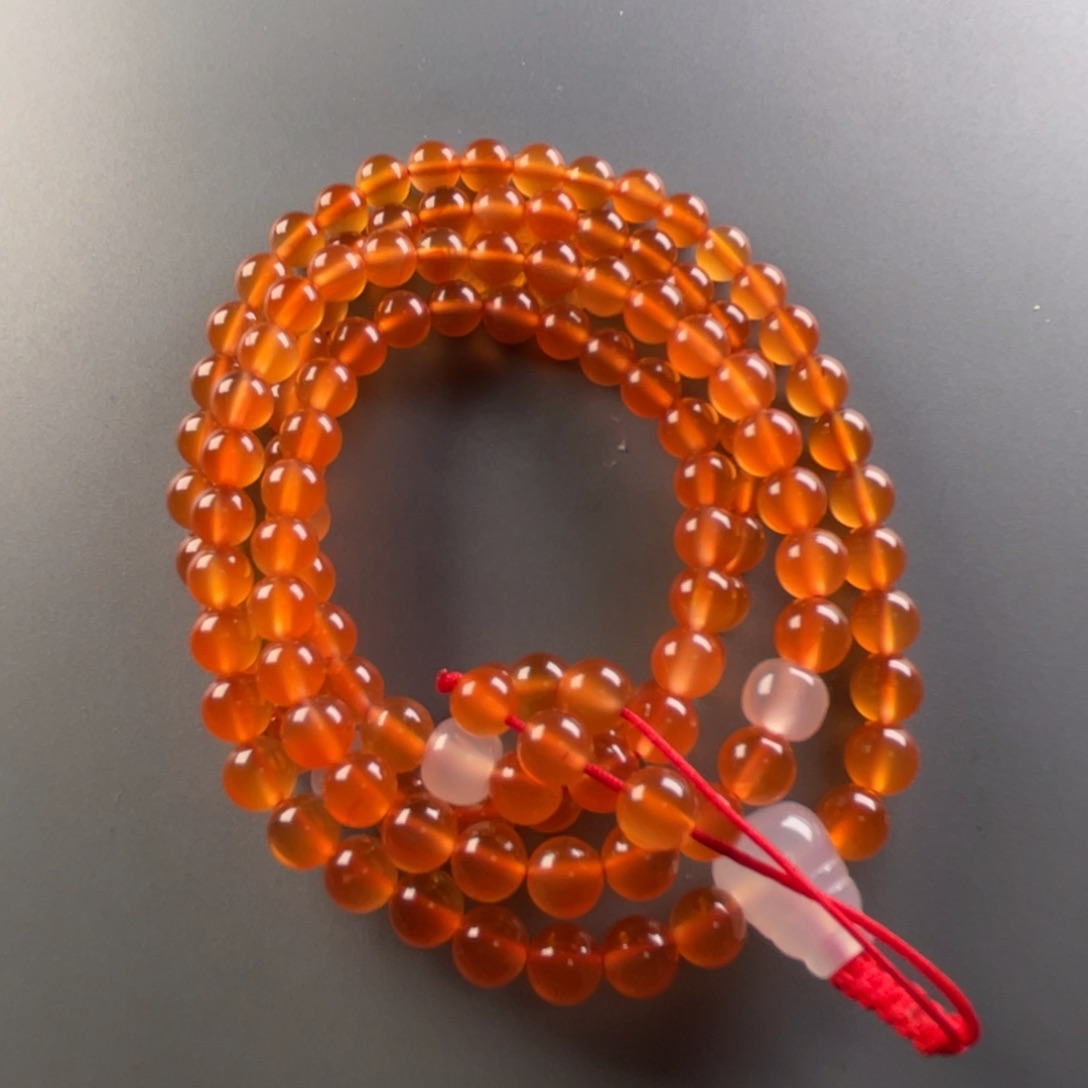 南红玛瑙保山天然原矿杨柳冰红偏橘6➕手链未镶嵌