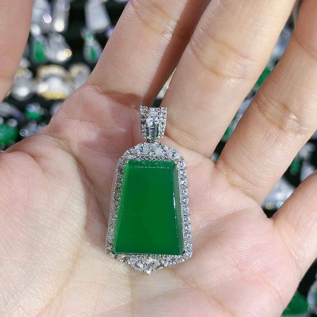 玛瑙/玉髓颈饰银S925镶嵌