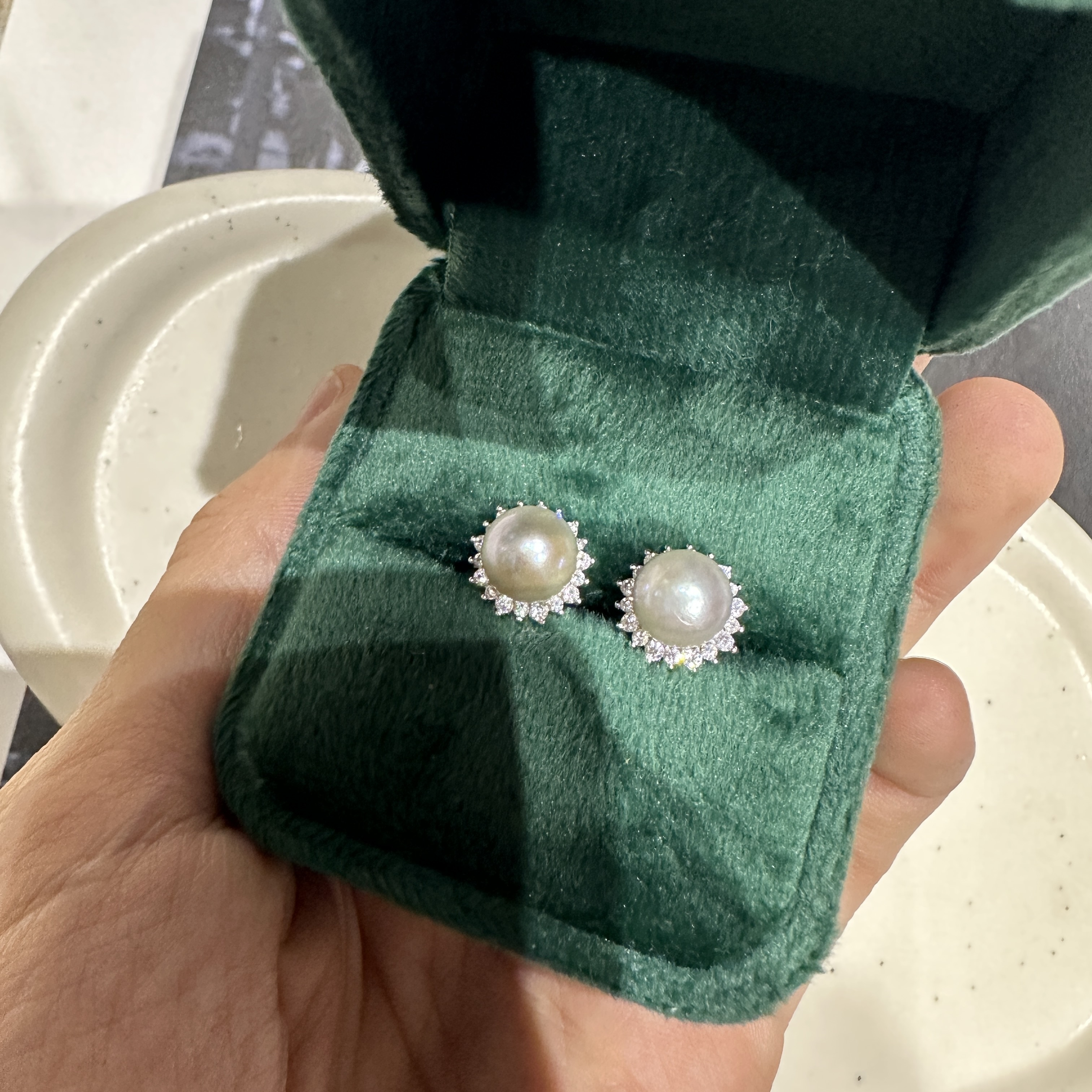 【A176】海水真多麻色7-8太阳花耳钉（微瑕）