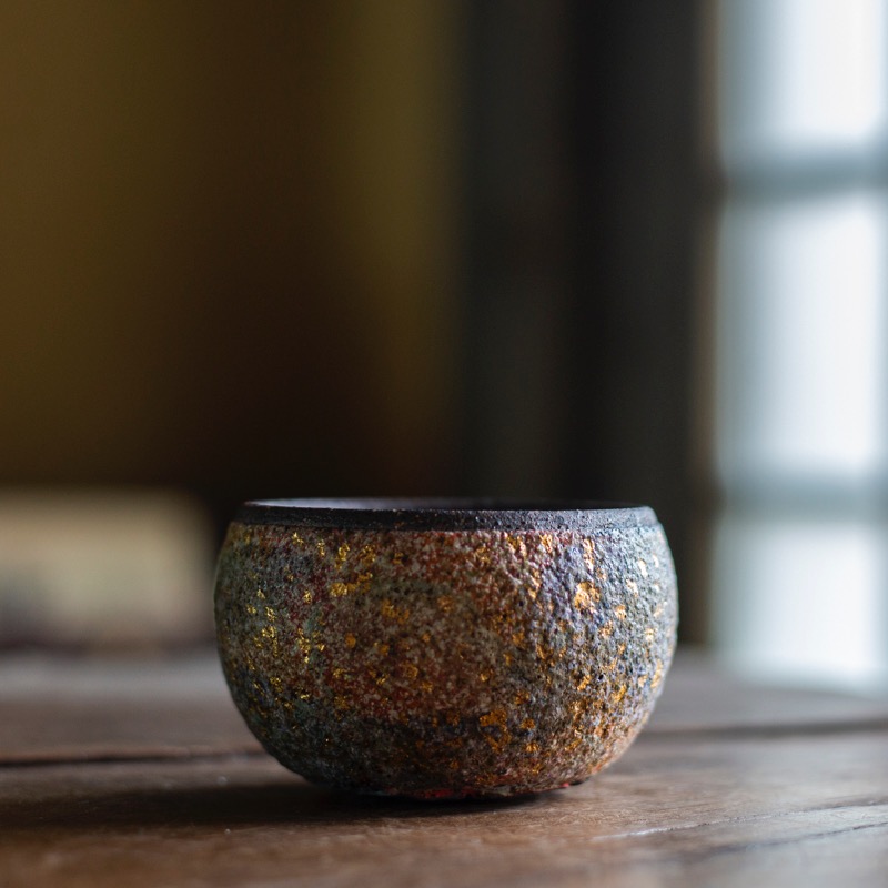 七彩禅定杯底花朵雕刻花朵杯（高越S0108）容量100CC