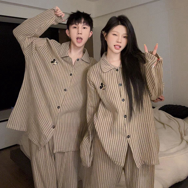 【情侣美拉德米奇】新春简约睡衣少女可爱休闲男款套装春秋家居服