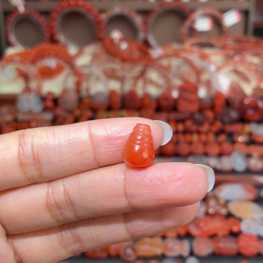 南红玛瑙未镶嵌颈饰三通10+