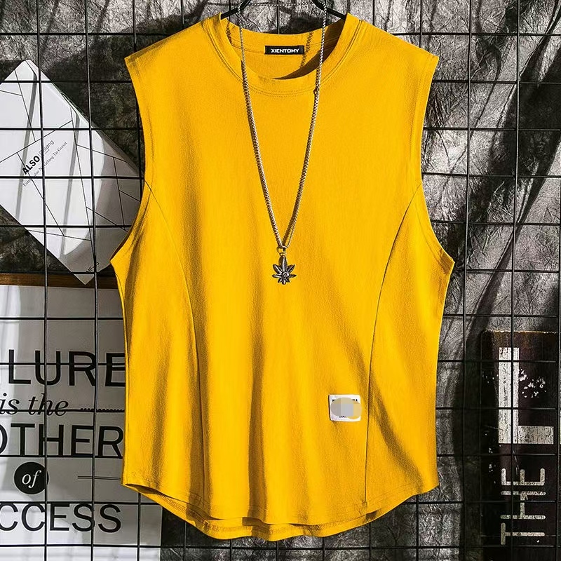 066外穿无袖t恤男宽松夏季男士背心高档上衣ins百搭港风坎肩