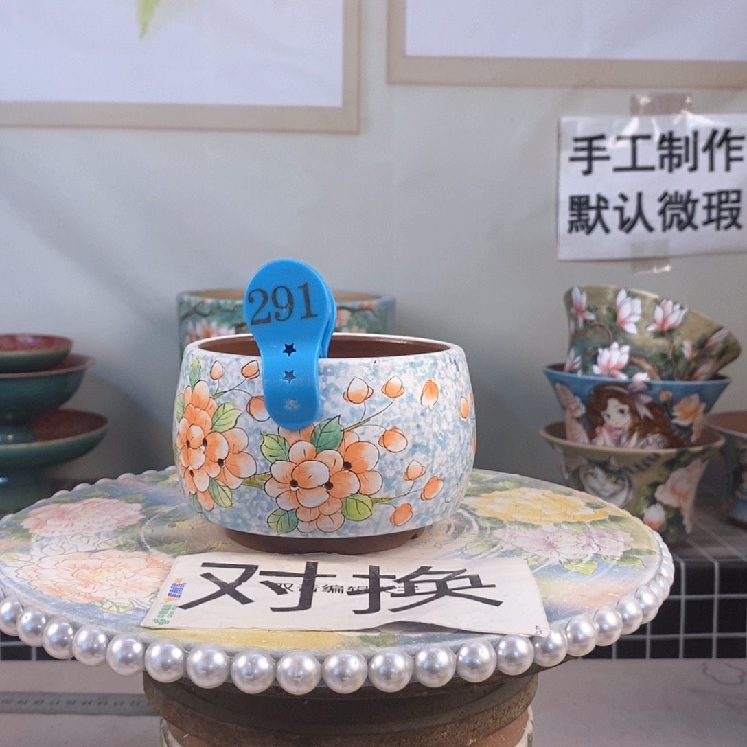 紫砂花盆?****?红陶手绘花盆
