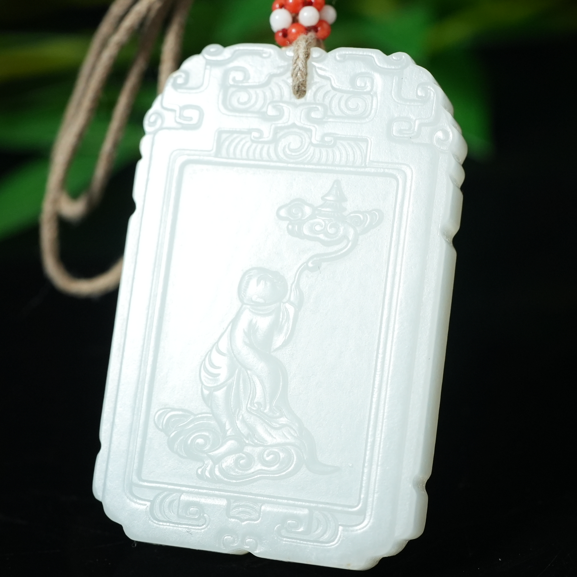 清代和田玉童子诗文牌【华豫之门】ZDW250122017