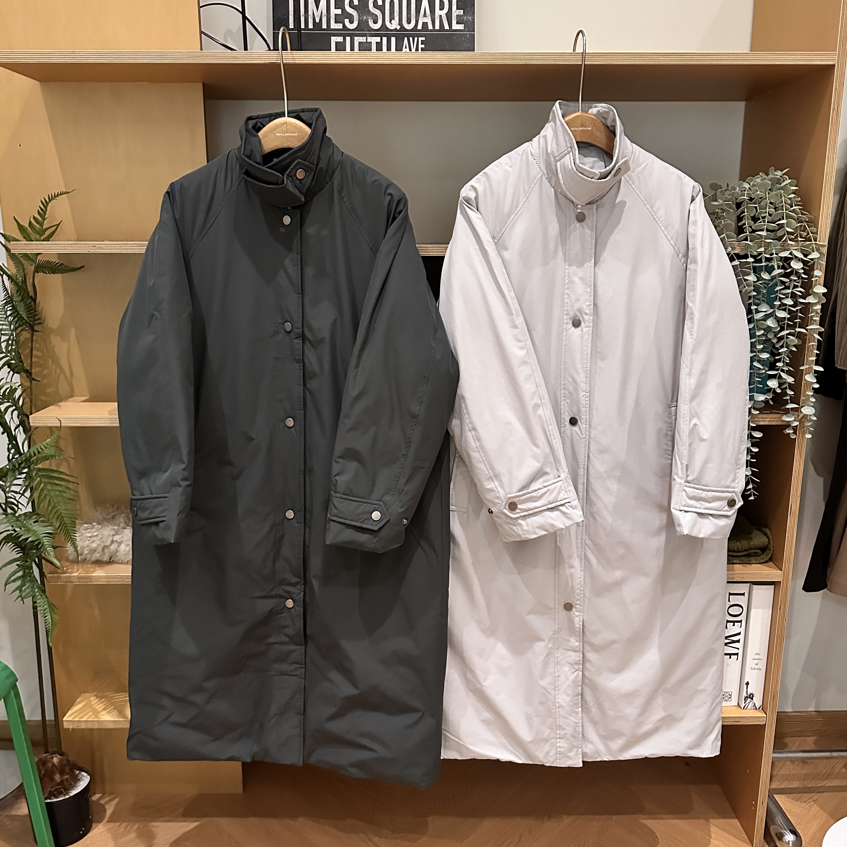 冬季极简风90白鸭绒立领百搭宽松羽绒服