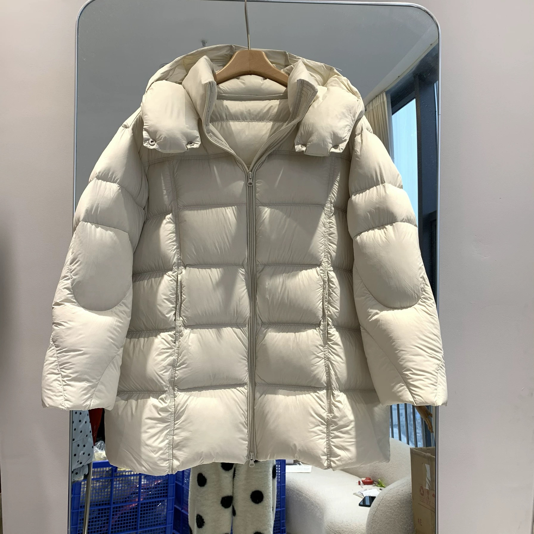 （欣姐臻选）泡芙棉服女遮臀连帽加厚冬季保暖外套7861