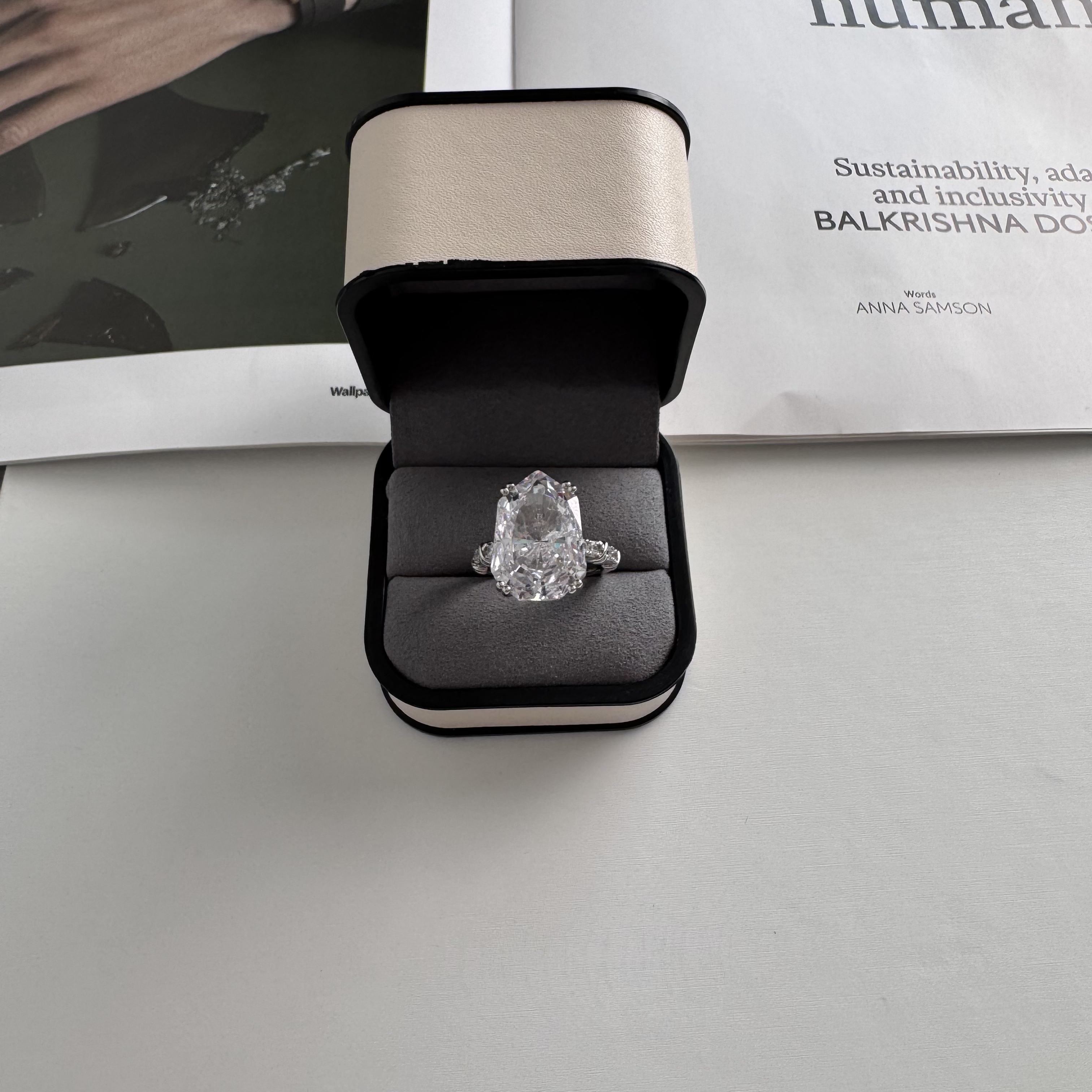 高定珠宝白钻戒指CL3002S