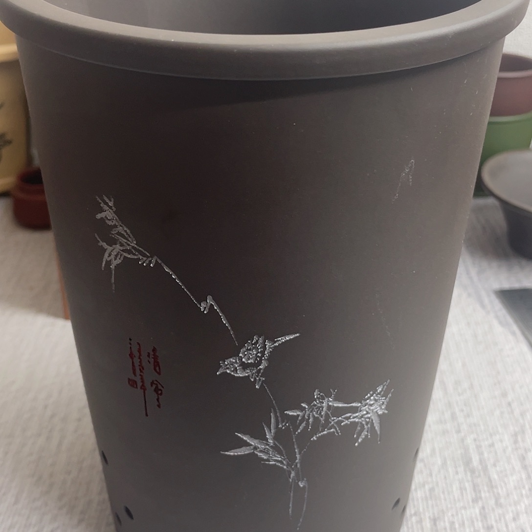 紫砂花盆宜兴精品紫砂13.5×21