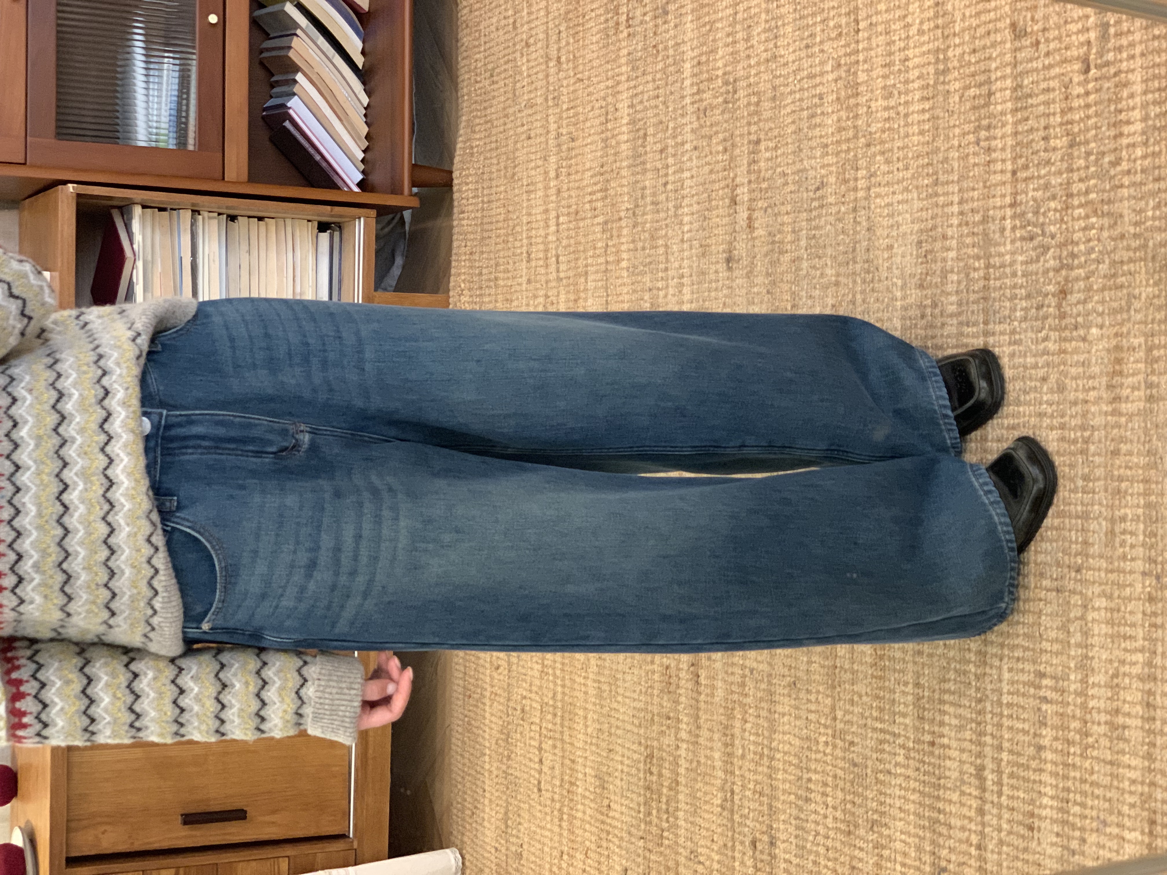 秋屿moment 复古宽松百搭阔腿加绒牛仔裤