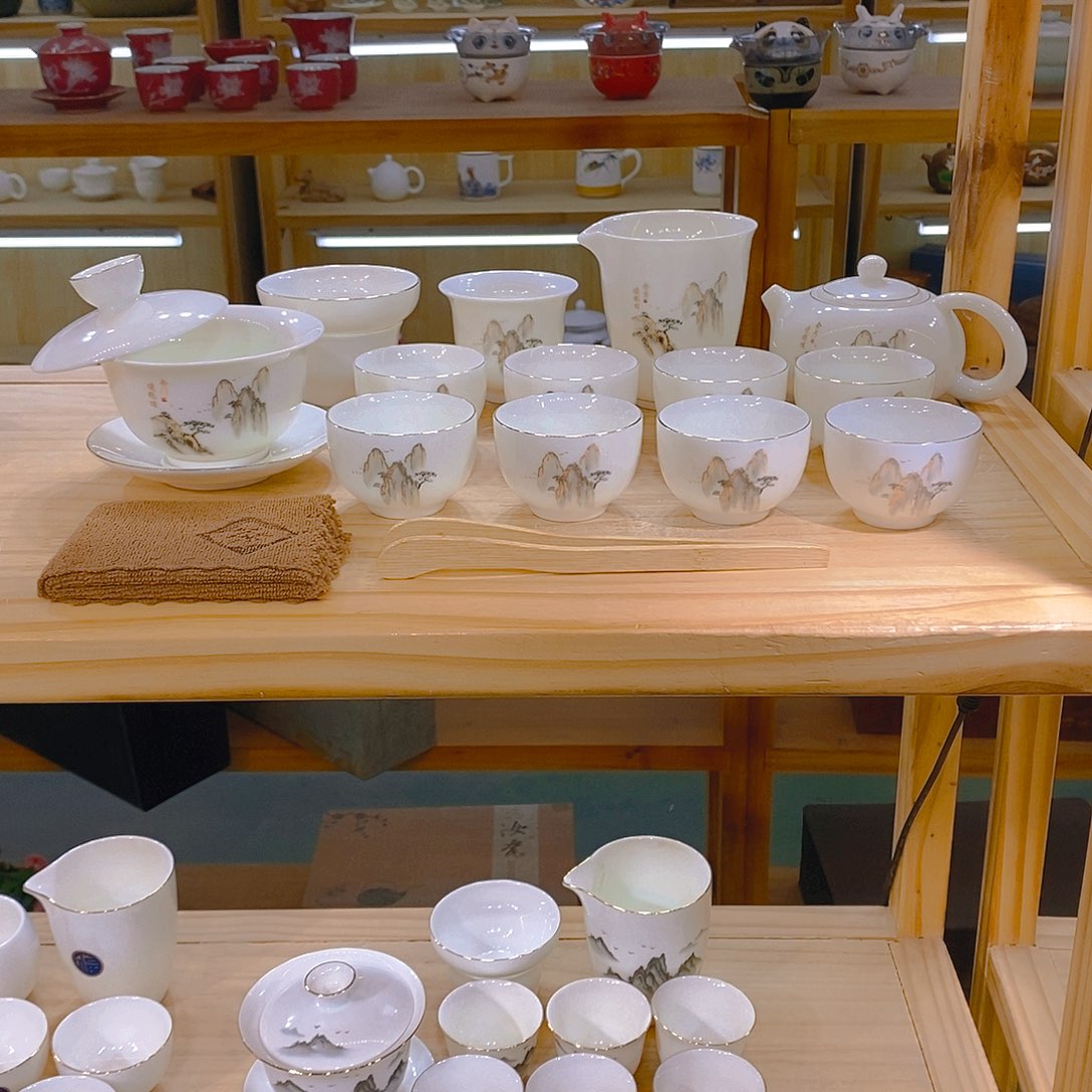 【不止】羊脂玉瓷茶具套装