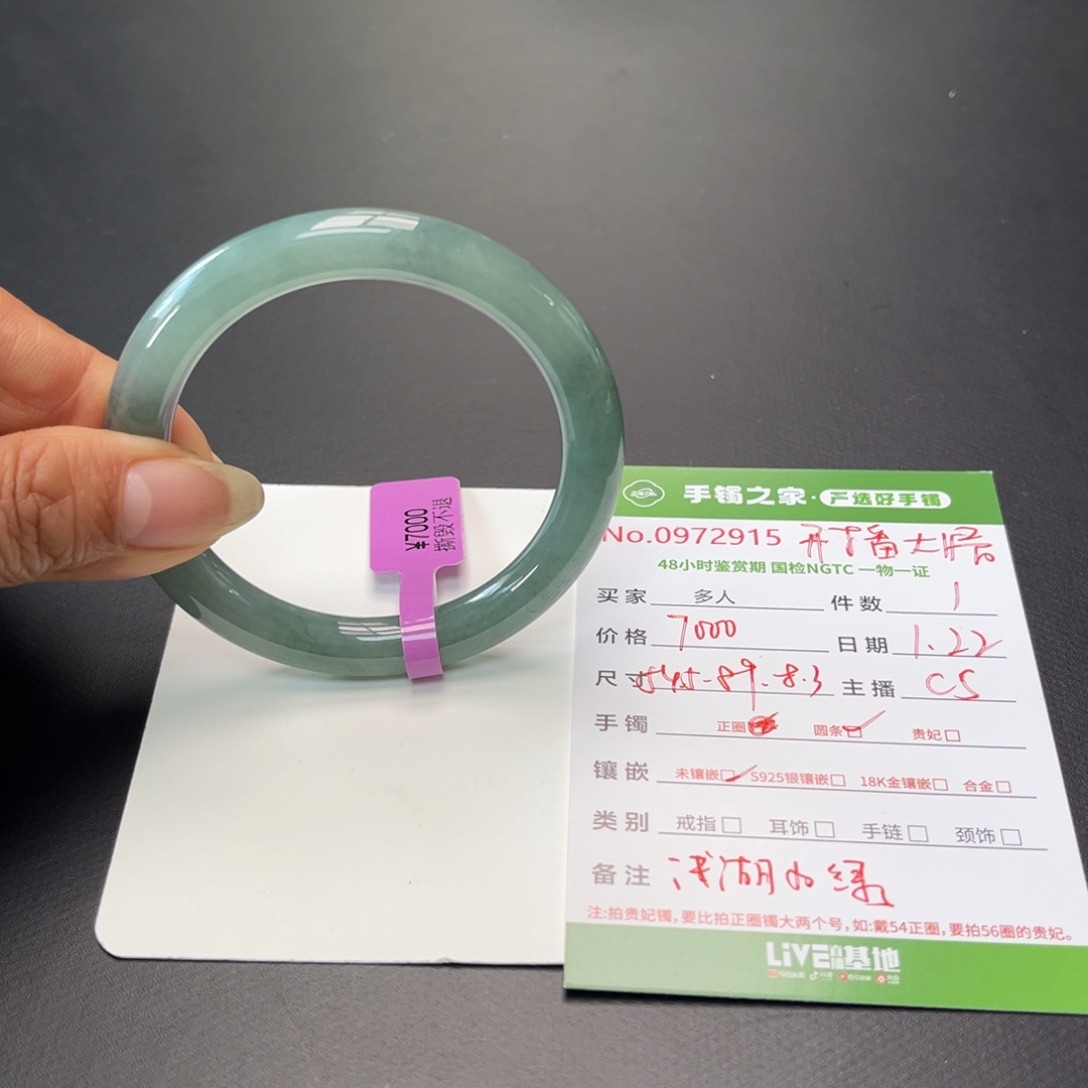 翡翠手镯（圆镯）未镶嵌多人