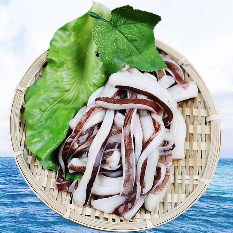 新鲜鲜切鱿鱼条鱿鱼耳鱿鱼丝速冻无冰衣原汁餐饮必备食材