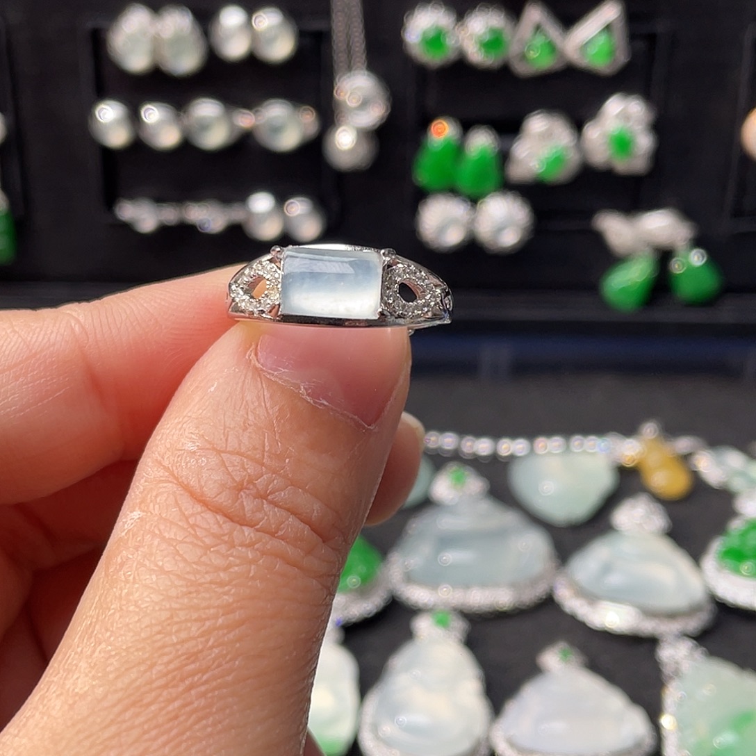 翡翠银S925镶嵌戒指