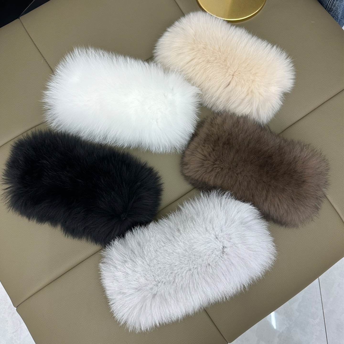 韩版狐狸毛围巾车条款冬季皮草脖套针织内里保暖加厚围脖弹力发带