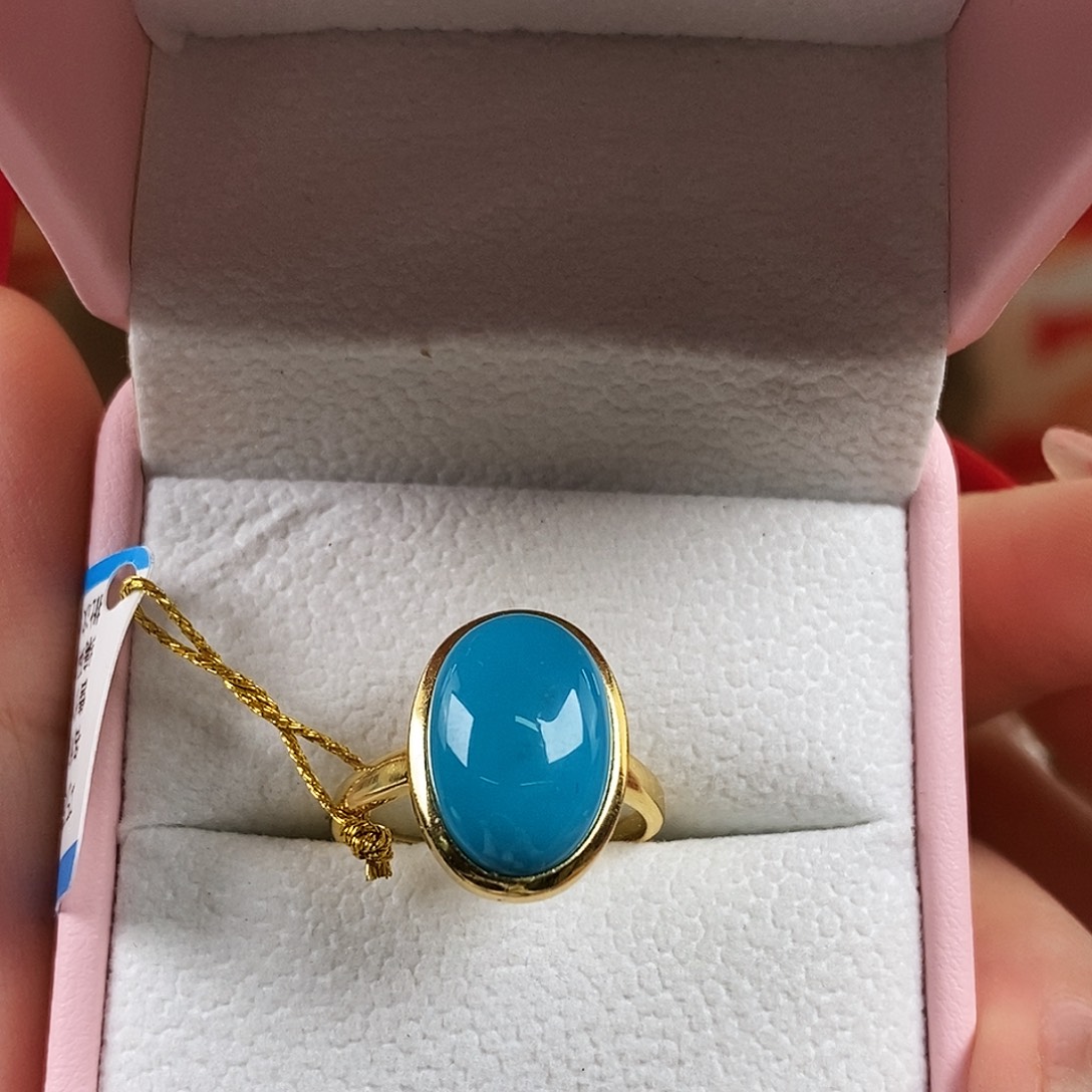 等***婆绿松石银S925镀金镶嵌珠宝奇石