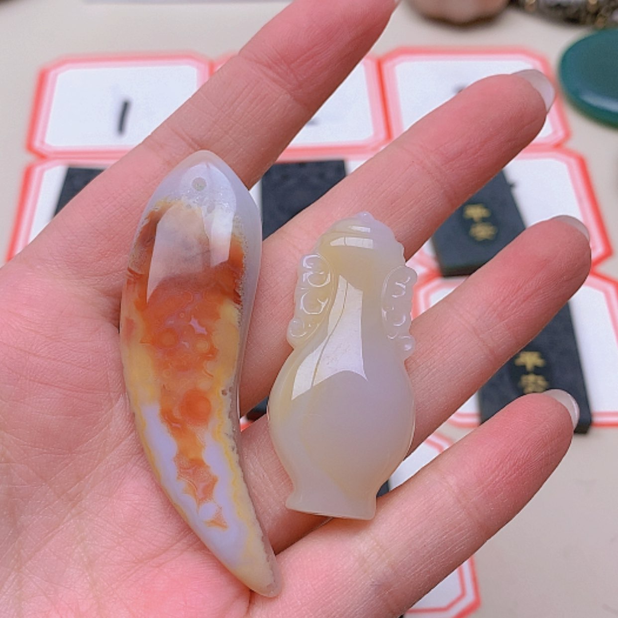 【闪购商品】未镶嵌玛瑙/玉髓珠宝半成品琴