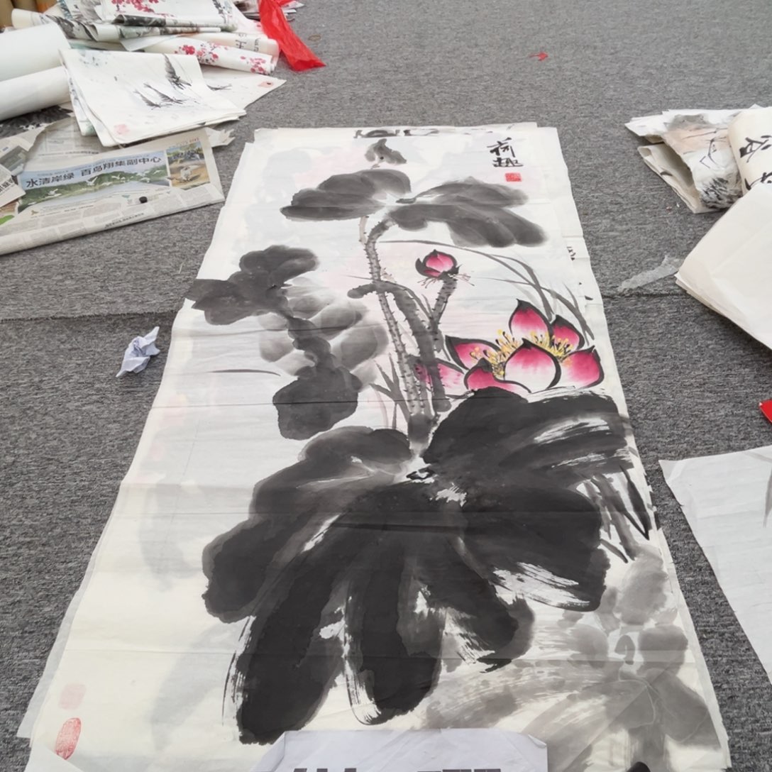 国画林彩霞老师四尺微瑕绘画介意慎拍