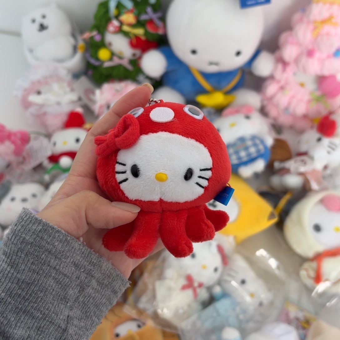 毛绒红色八爪鱼kitty