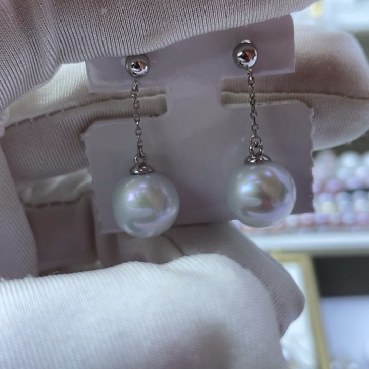 淡水珍珠耳饰银S925镶嵌