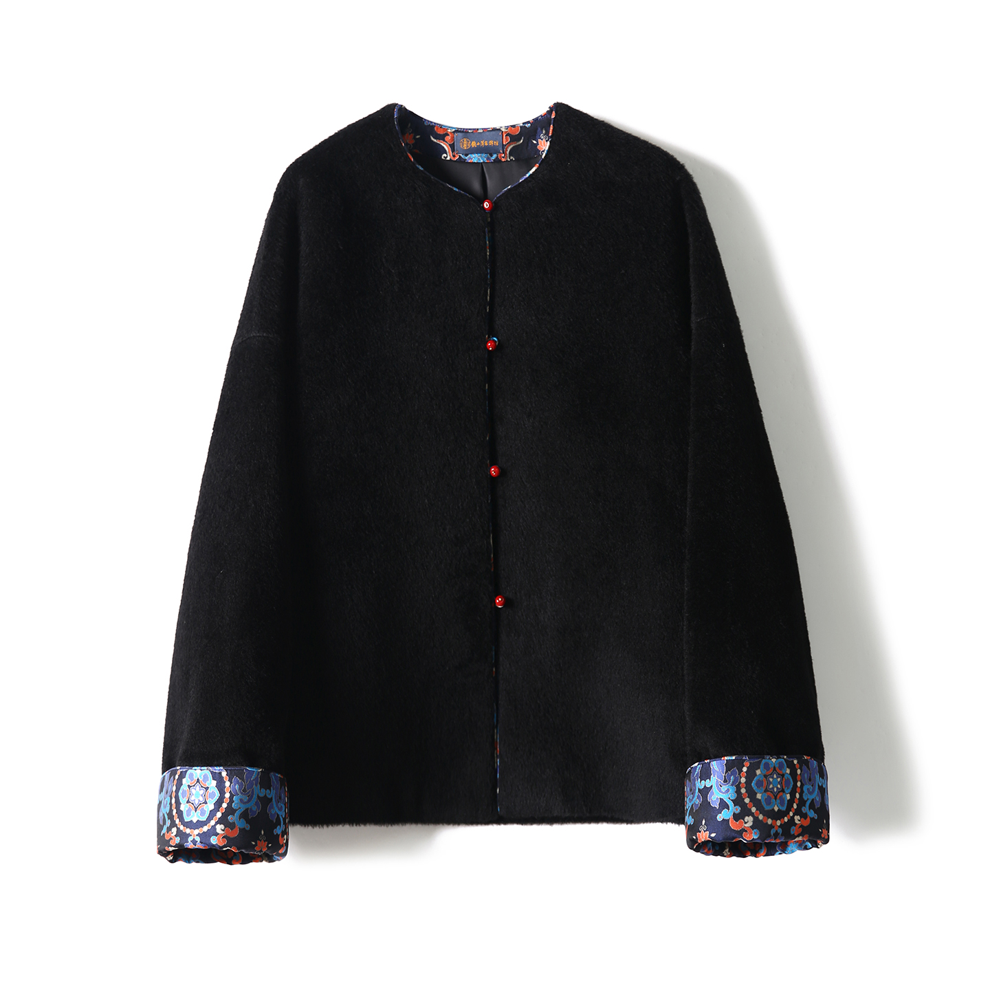 SEPT CHIC 新中式双面呢｜钱小萍㊣宋锦×骆马毛羊毛外套S82532DMQVG