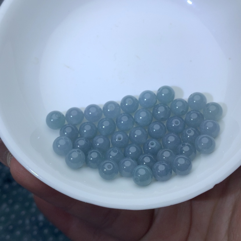 【闪购商品】翡翠手链未镶嵌卡7精品冰蓝水14颗 手链拍2单
