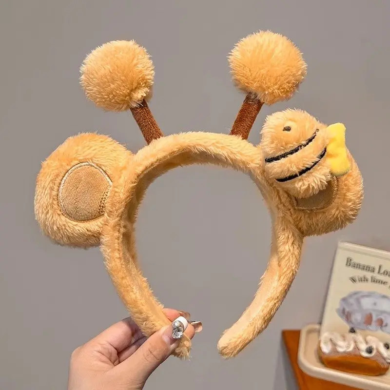 可爱蜜蜂熊耳朵洗脸发箍年新款秋冬毛绒卡通头箍创意动物发饰
