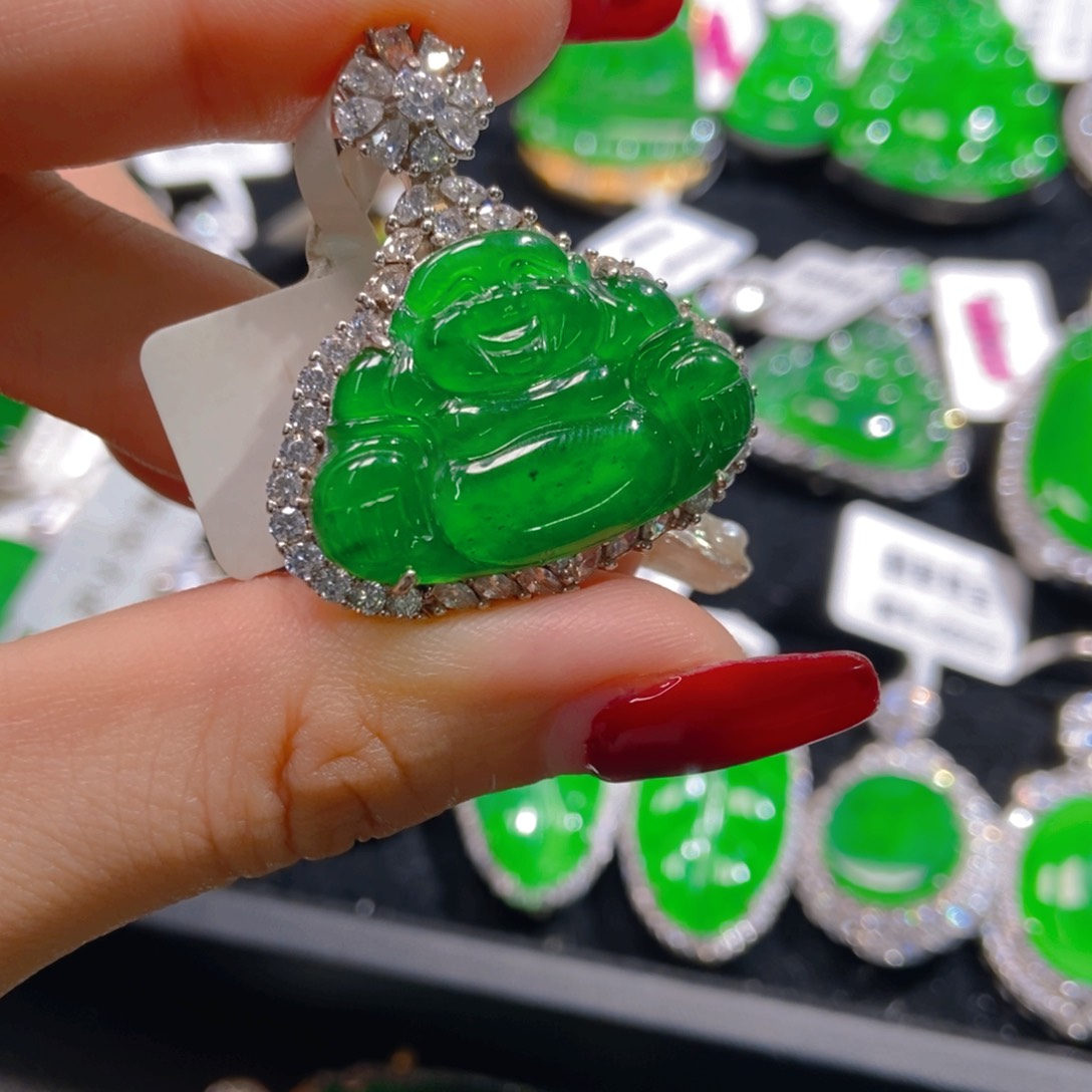 翡翠吊坠(不含链)银S925镶嵌