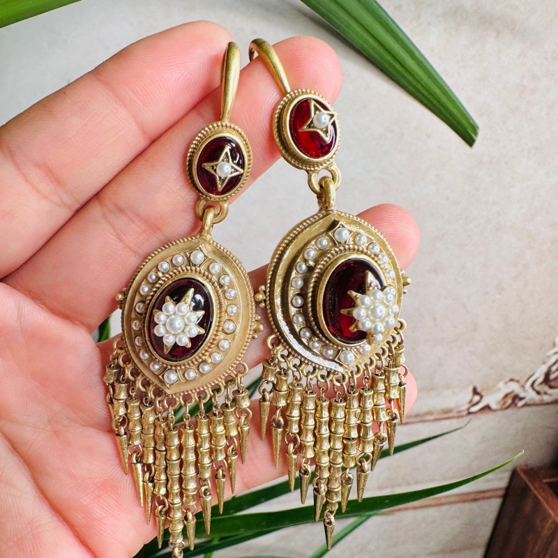 铜合金琉璃耳饰 【4386】Emily Vintage珍藏款