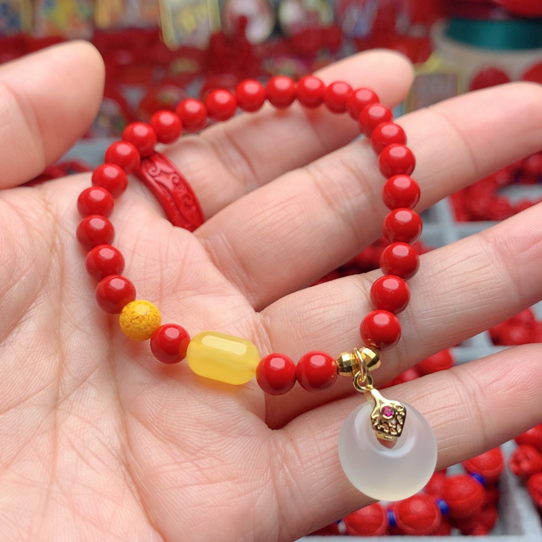 天然辰砂工艺品朱砂手串