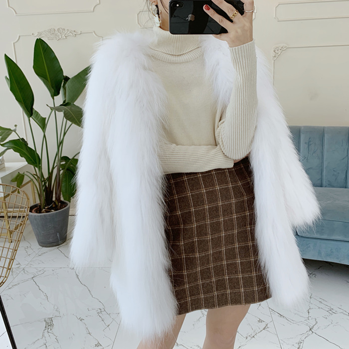 新款貉子毛皮草外套女中长款2023年冬季时尚气质年轻款毛毛大衣女