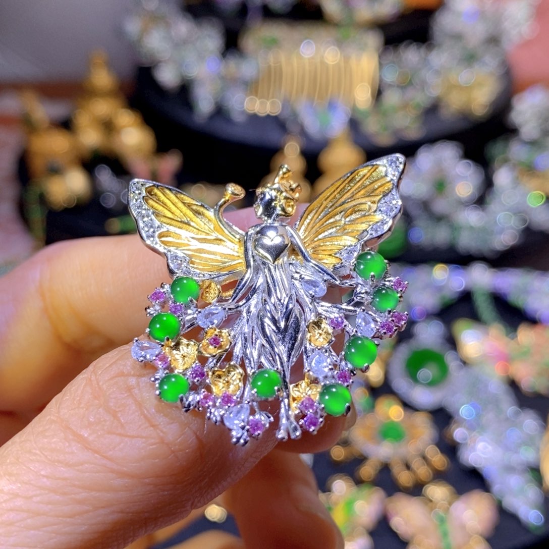 翡翠银S925镶嵌项圈