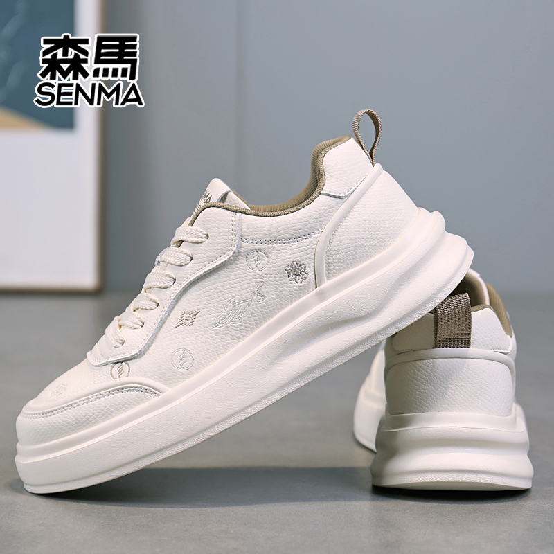 SENMA/森马男鞋保暖休闲鞋厚底增高男生鞋子防滑减震轻便运动板鞋