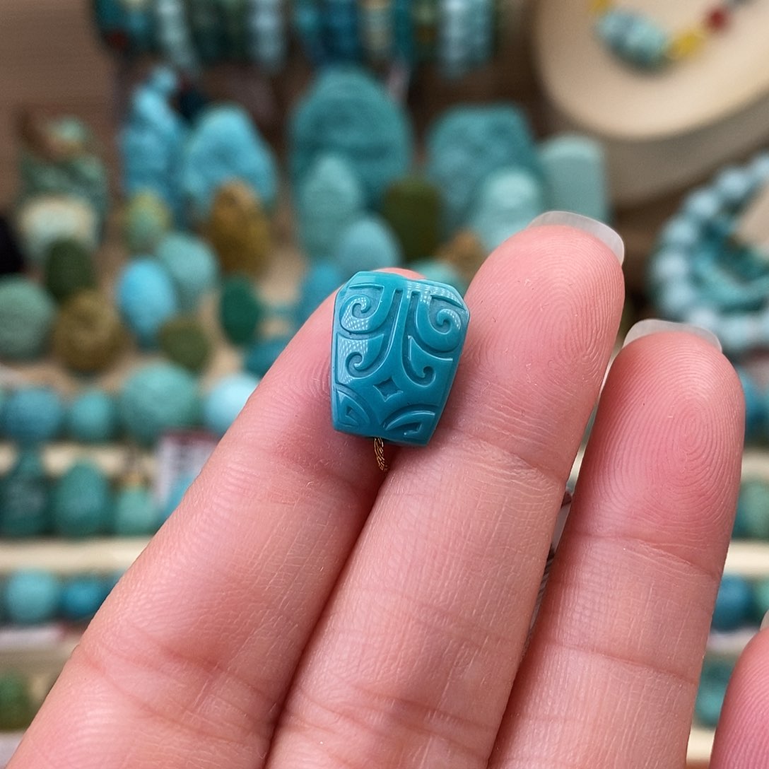 未镶嵌绿松石珠宝奇石11*13.5