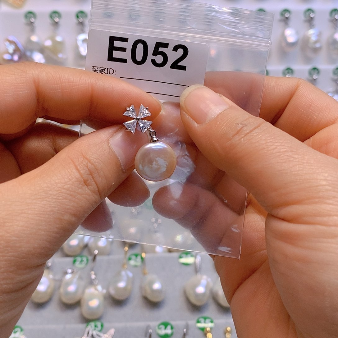 淡水珍珠耳饰银S925镶嵌