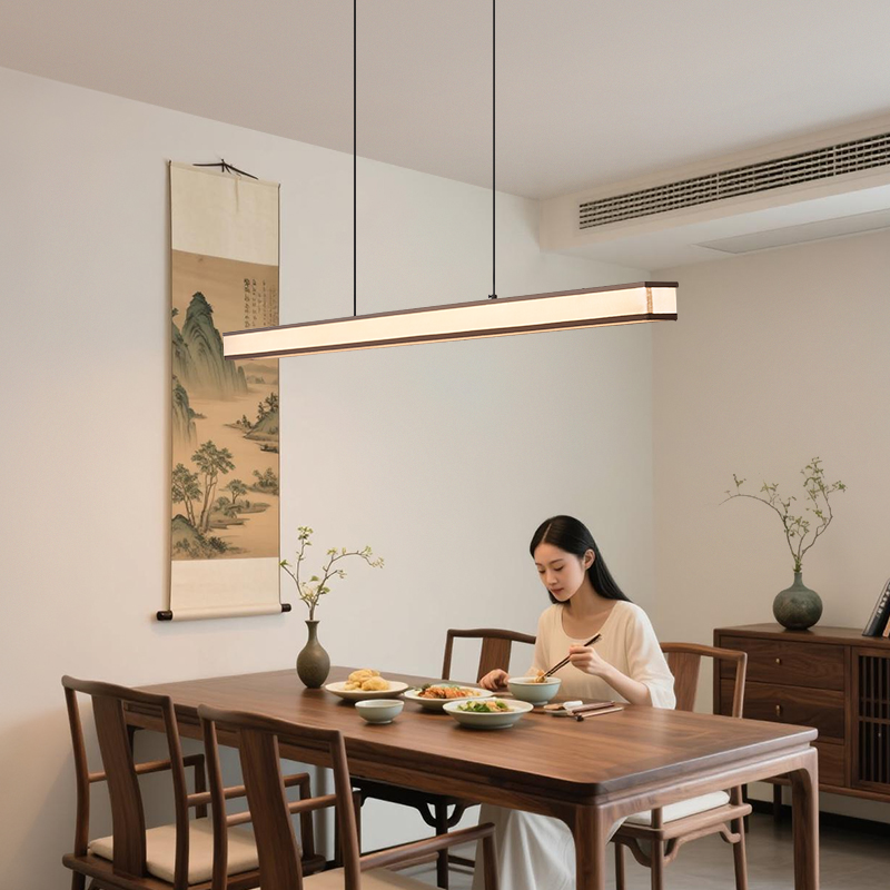 宋式美学餐厅一字吊灯中古宋式美学餐厅灯侘寂风民宿吧台餐厅灯具