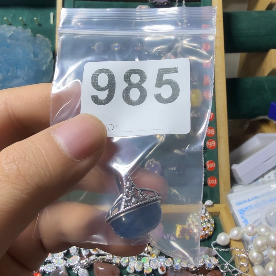 晚***菀戒圈海蓝宝石银S925镶嵌
