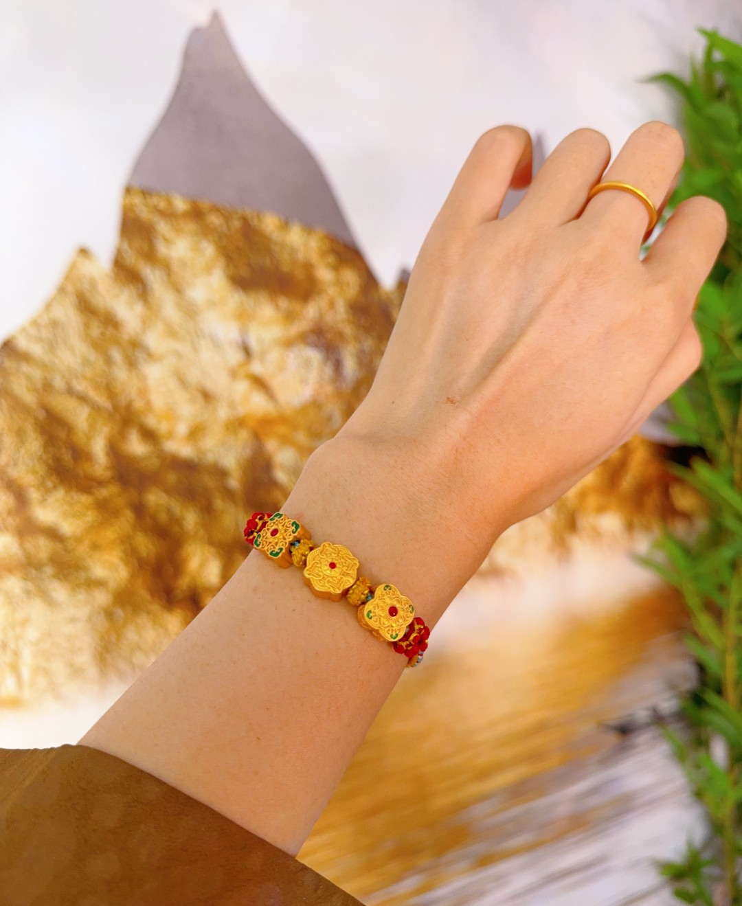 铜合金手链 铜合彩绳国风手链