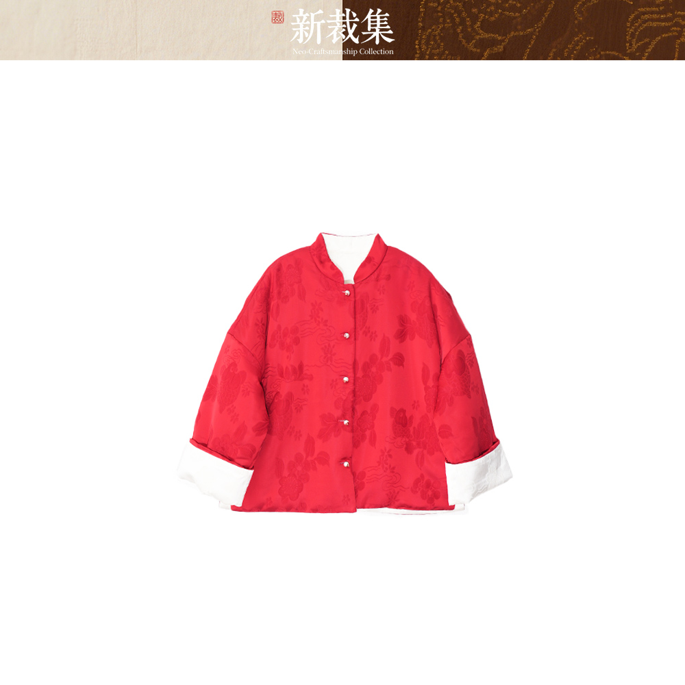 【新裁集NCC】中式国风复古盘扣冠乐绉双面双穿棉服外套XCJ2511064