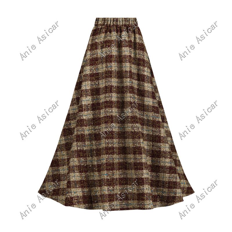 Q6022 秋冬季新款时尚百搭气质显瘦小众半身裙A字大摆裙MJ