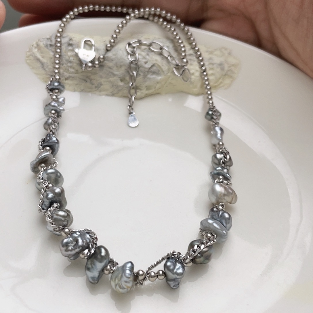 海水珍珠颈饰银S925镶嵌