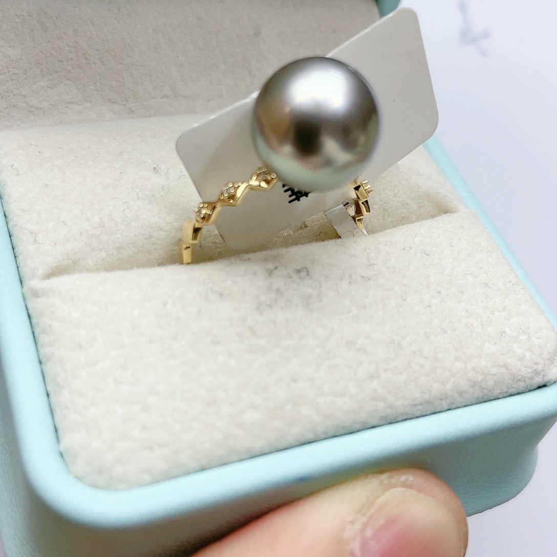 海水珍珠戒指18K金镶嵌