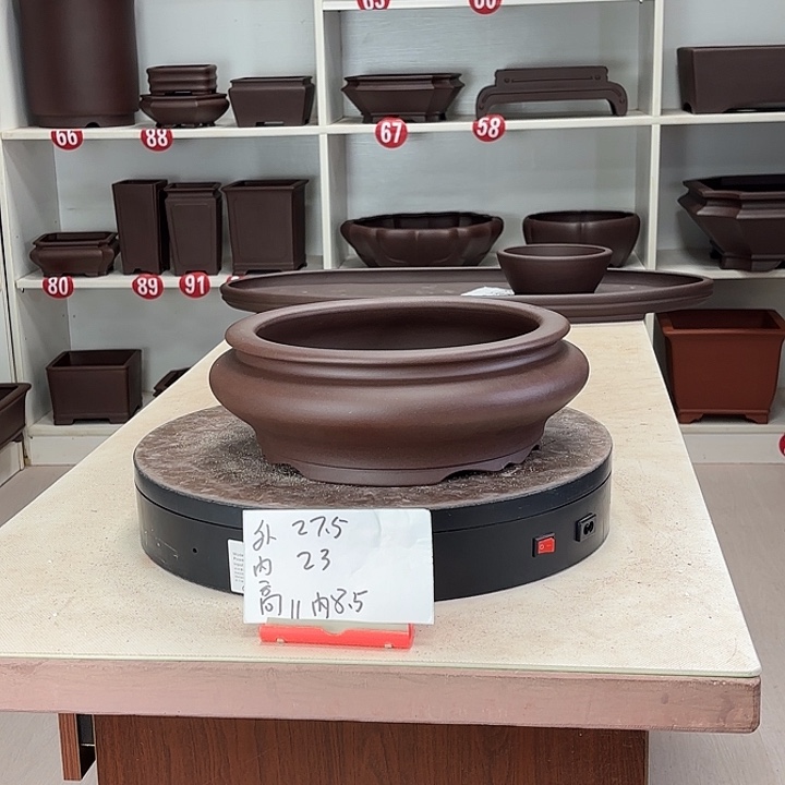 紫砂花盆束口圆盆
