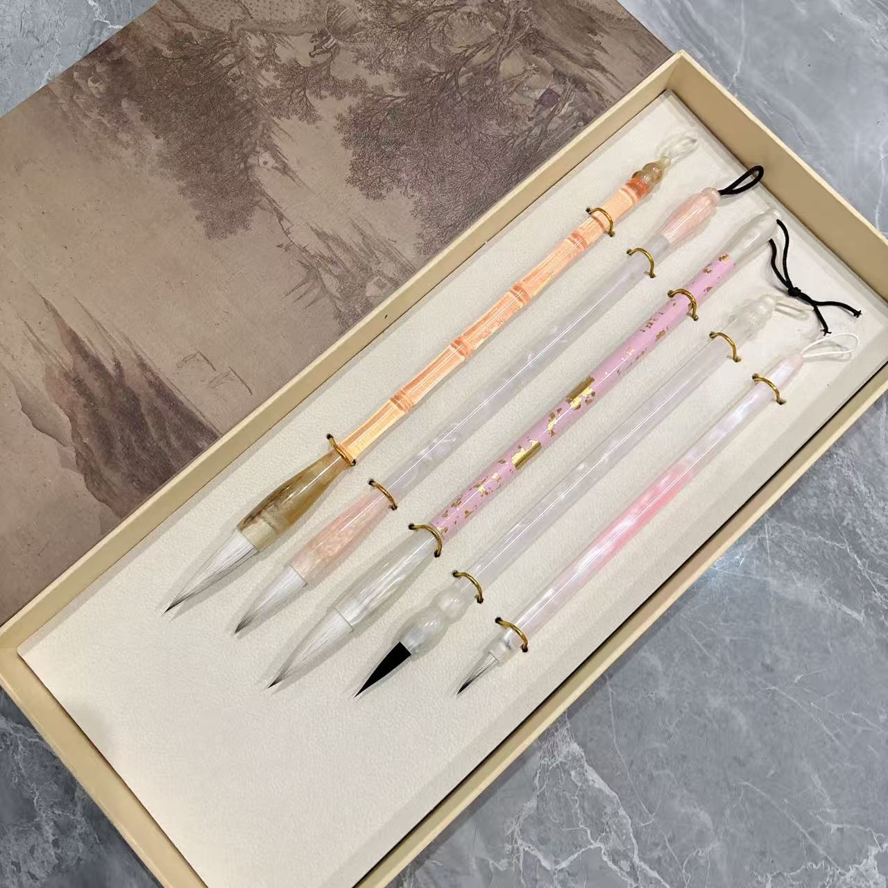 【沁园春色】套装作品级中小楷套装毛笔楷隶篆行国画山水画中秋礼盒