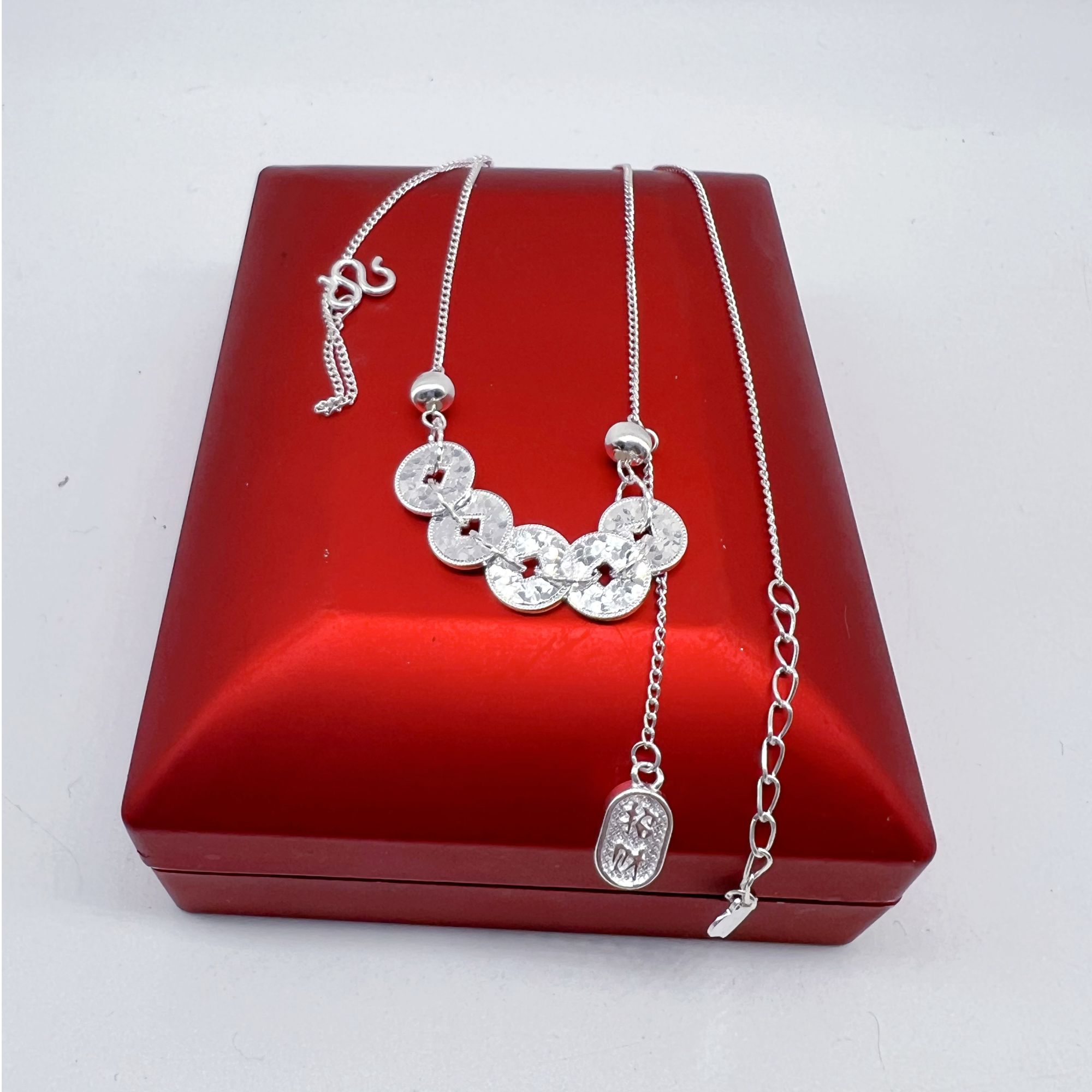 吊坠足银 钱币足银项链【金花银号】纯手工匠心打造女士百搭时尚