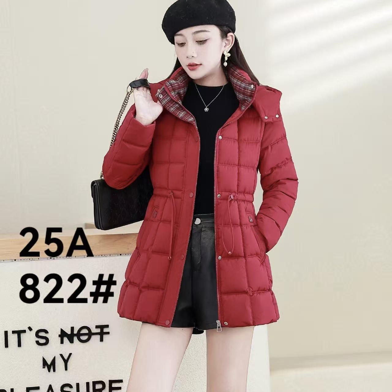 【名角服饰】【25A822棉服】休闲百搭冬季保暖显瘦连帽中长款