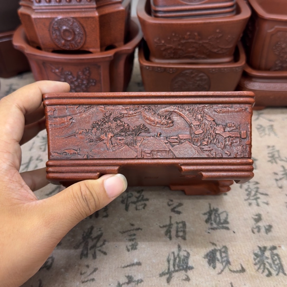 花盆紫砂14x10x4.8内经紫砂花盆