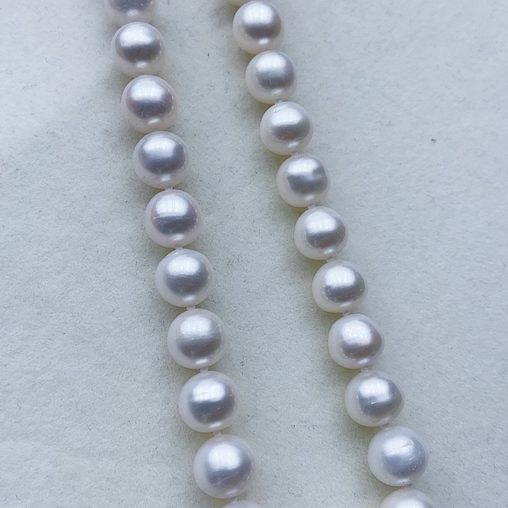 淡水珍珠颈饰银S925镶嵌卡10➕高品极光白炫彩