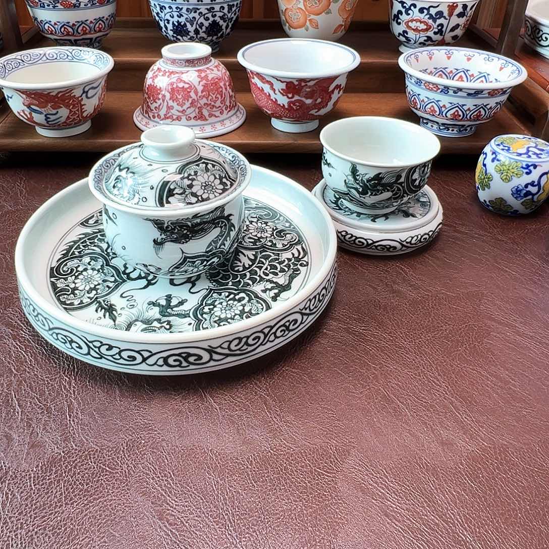 摆件景德镇 郎窑绿茶具套装福利价
