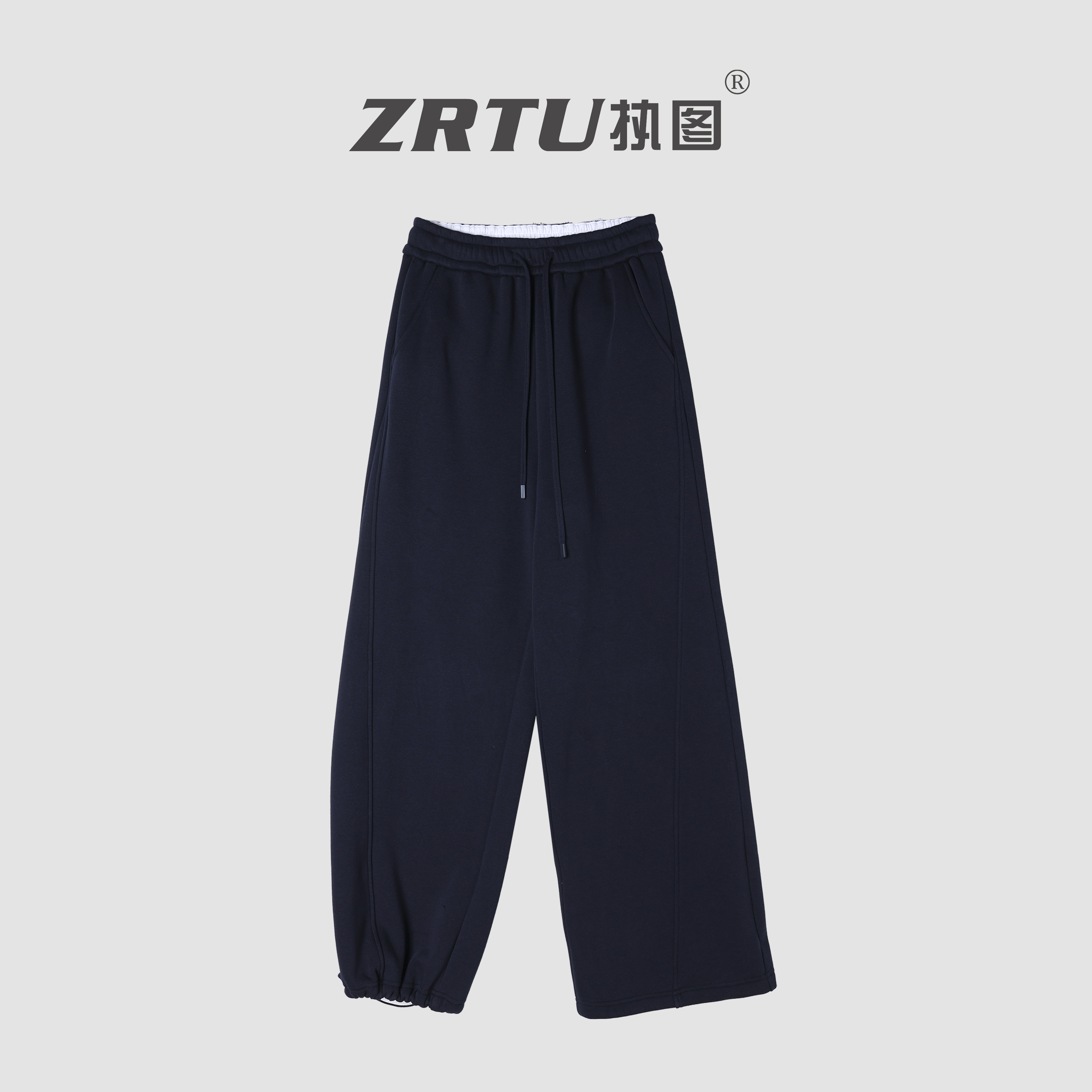 ZRTU执图抽绳卫裤女2025秋冬新款宽松阔腿束脚裤百搭显瘦运动裤